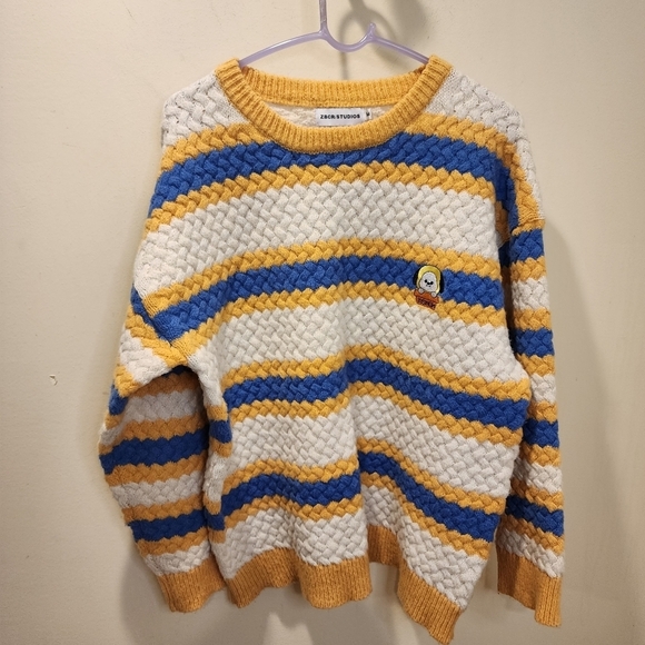 ZBCR/ STUDIOS womens yellow  knitted over side Sweater size M - Picture 1 of 10
